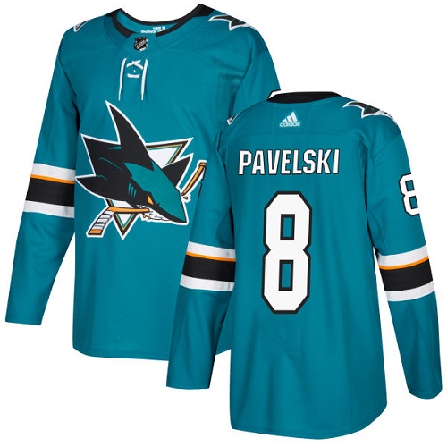 Herren San Jose Sharks Eishockey Trikot Joe Pavelski #8 Authentic Teal Grün Heim